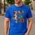 Pitbull Floral Dog Lover Vintage Flower Art Pitbull Mom Dad Men's Casual T-Shirt Royal Blue