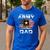 Proud To Be An Army Dad With American Flag Veteran Men's Casual T-Shirt Royal Blue
