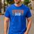 Proud Cheer Dad My Favorite Cheerleader Calls Me Dad Orange Men's Casual T-Shirt Royal Blue