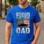 Proud Coast Guard Dad USCG American Flag T-Shirt Men's Casual T-Shirt Royal Blue