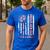 Proud New Dad New Girl Baby First Fathers Day American Flag Men's Casual T-Shirt Royal Blue