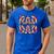 Rad Dad Trippy Hippie Tie-Dye Rainbow 70s Vibes Novelty Men's Casual T-Shirt Royal Blue