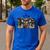 Retro Camo Dad Hunting Camouflage Deer Matching Men's Casual T-Shirt Royal Blue