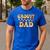 Retro Groovy Dad Matching Family 1st Birthday Party Men's Casual T-Shirt Royal Blue
