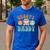 Retro Groovy Daddy Matching Family Birthday Party Men's Casual T-Shirt Royal Blue