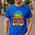 Retro Ice Cream Drip Softball Dad Game Day Dad Father's Day Men's Casual T-Shirt Royal Blue