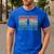 Round Rowing Dad Rudder Men's Casual T-Shirt Royal Blue