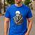 Skeleton Hugging Cat Halloween Cat Lover Cat Mom Dad Men's Casual T-Shirt Royal Blue