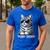 Tabby Daddy Cat Dad Graphic Grey Tabby Cat Lover Men's Casual T-Shirt Royal Blue