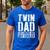 Twin Dad Shirt Men Dad Of Twins Fathers Day Men's Casual T-Shirt Royal Blue