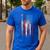 Vintage Baseball American Flag Classic Fit Tee For Dad And Mom Men's Casual T-Shirt Royal Blue