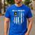 Vintage I'm A Proud Army Dad With American Flag Men's Casual T-Shirt Royal Blue