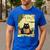 Vintage Japanese Cat Book Lovers Librarian Cat Dad Teacher Men's Casual T-Shirt Royal Blue