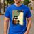 Vintage Japanese Cat Book Lovers UFO Alien Abduction Cat Dad Men's Casual T-Shirt Royal Blue