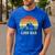 Vintage Lion Dad Father Grandpa Father's Day Men's Casual T-Shirt Royal Blue