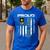Vintage Proud Army Dad With American Flag Men's Casual T-Shirt Royal Blue