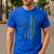 Vintage USA Camo Flag Proud Siberian Husky Dad Silhouette Men's Casual T-Shirt Royal Blue