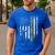 Vintage USA Flag Korea Taekwondo Training Dad Silhouette Men's Casual T-Shirt Royal Blue