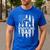 Wrestling Dad US Flag Fathers Day Wrestling Fans Men's Casual T-Shirt Royal Blue