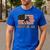 Wrestling Dad US Flag Fathers Day Retro Wrestling Fans Men's Casual T-Shirt Royal Blue