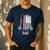 American Flag Go Kart Racing Race Dad Flag Men's Casual T-Shirt Navy