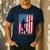 American Flag Vintage Baseball Flag Dad Mom Tee T-Shirt Men's Casual T-Shirt Navy