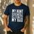 My Aunt Is Definitely Cooler Than My Dad Boy Girl Aunt Love Men's Casual T-Shirt Navy
