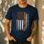 Basketball Dad USA US Flag Basketball Men Men's Casual T-Shirt Navy