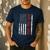 Best Dad Ever US American Flag Gift For Father's Day Short Sleeve Men's Casual T-Shirt Navy