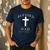 Blessed Dad Christian Men James 1 17 Scripture Quote Cross Men's Casual T-Shirt Navy