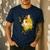 Calico Cat With Flowers For Mom Dad Women Men Kids Botanical Men's Casual T-Shirt Navy