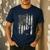 Camo US Flag Deer Elk Buck Camoflage Hunting Hunter Dad Short Sleeve Men's Casual T-Shirt Navy
