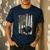 Camo USA Flag Bison Camouflage Hunting Wildlife Hunter Dad Men's Casual T-Shirt Navy