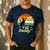 Cat Daddy Vintage Cat Lover Cat Dad Fathers Day Men's Casual T-Shirt Navy