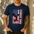 Cheer Dad American Flag Cheerleader Support Men's Casual T-Shirt Navy