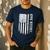 Cheer Dad Cheerleading American Flag Fathers Day Cheerleader Men's Casual T-Shirt Navy