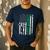 Cheer Dad Flag Green Cheerleading Men's Casual T-Shirt Navy