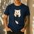 Cute Cat Pocket Cat Mom Cat Dad Cat Lover Men's Casual T-Shirt Navy Cute Cat Pocket Cat Mom Cat Dad Cat Lover Men's Casual T-Shirt Navy