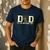 Dad Of The Birthday Boy Deer Hunter Camouflage Flag Men's Casual T-Shirt Navy
