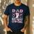 Dad Of The Birthday Cowgirl Pink Disco Rodeo Western Men's Casual T-Shirt Navy