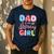 Dad Of The Birthday Girl Family Summer Beach Birthday Party Men's Casual T-Shirt Navy