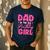 Dad Of The Birthday Girl Pink Bow Birthday Girl Family Men's Casual T-Shirt Navy