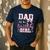 Dad Of The Birthday Girl Pink Bow Flower Birthday Girl Men's Casual T-Shirt Navy