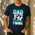 Dad Of The Birthday Twins Celebrate Cute Twin Father Daddy Men's Casual T-Shirt Navy Dad Of The Birthday Twins Celebrate Cute Twin Father Daddy Men's Casual T-Shirt Navy