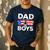 Dad Of Boys Fathers Day Retro Puerto Rico Flag Boricua Dad Men's Casual T-Shirt Navy