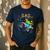 Dad Building Blocks Monster Truck Dinosaur Birthday Men's Casual T-Shirt Navy