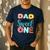 Dad Of The Sweet One 1st Birthday Girl Donut Party Men's Casual T-Shirt Navy