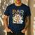 Dad Of The Two Wild Animal Safari 2Nd Birthday Party Men's Casual T-Shirt Navy