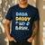 Dada Daddy Dad Bruh Fathers Day Blue Dog Men's Casual T-Shirt Navy