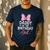 Daddy Of The Birthday Girl Pink Bow Birthday Family Matching Men's Casual T-Shirt Navy